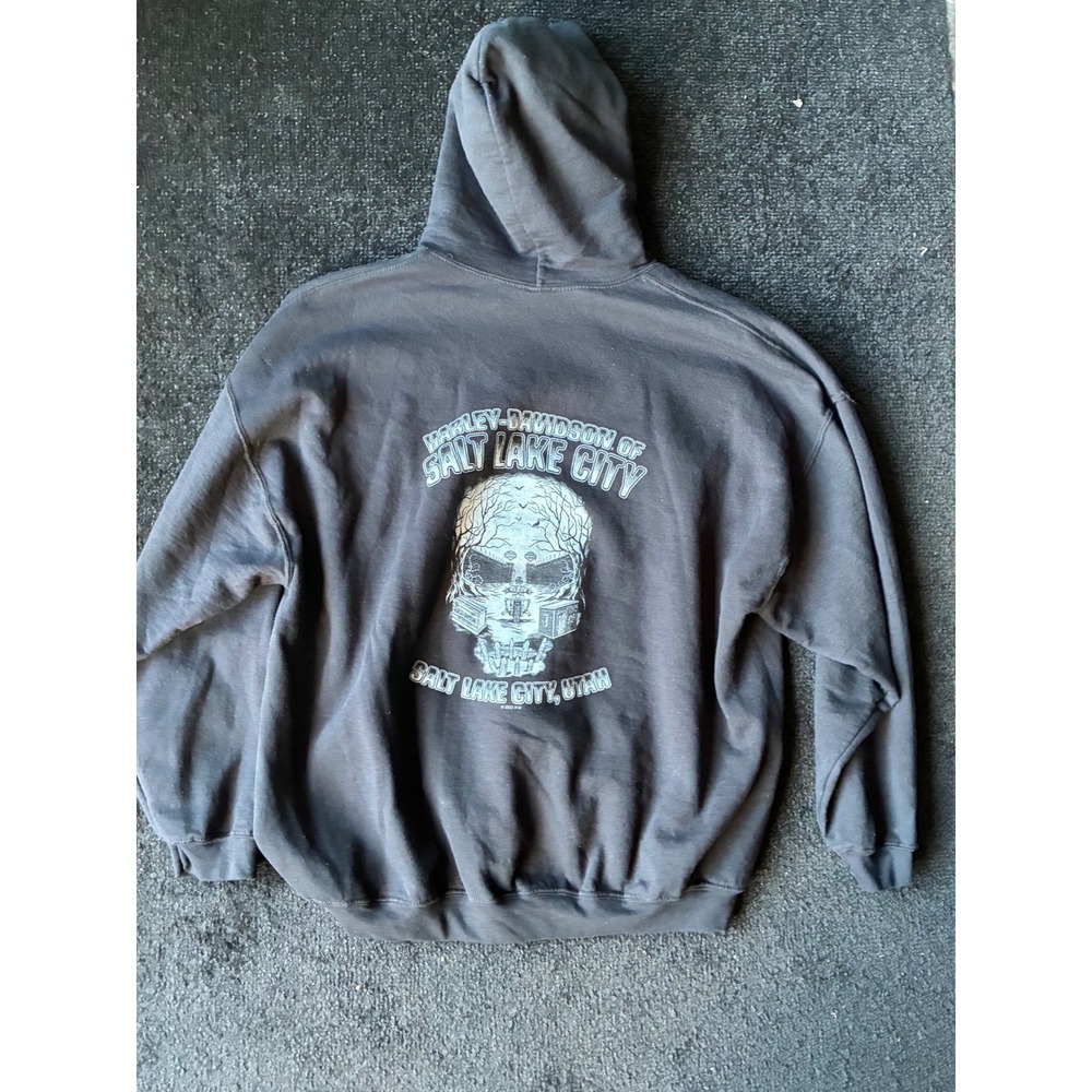 Harley-Davidson Salt Lake City Utah Graphic Hoodie Black 3XL Pullover Skull